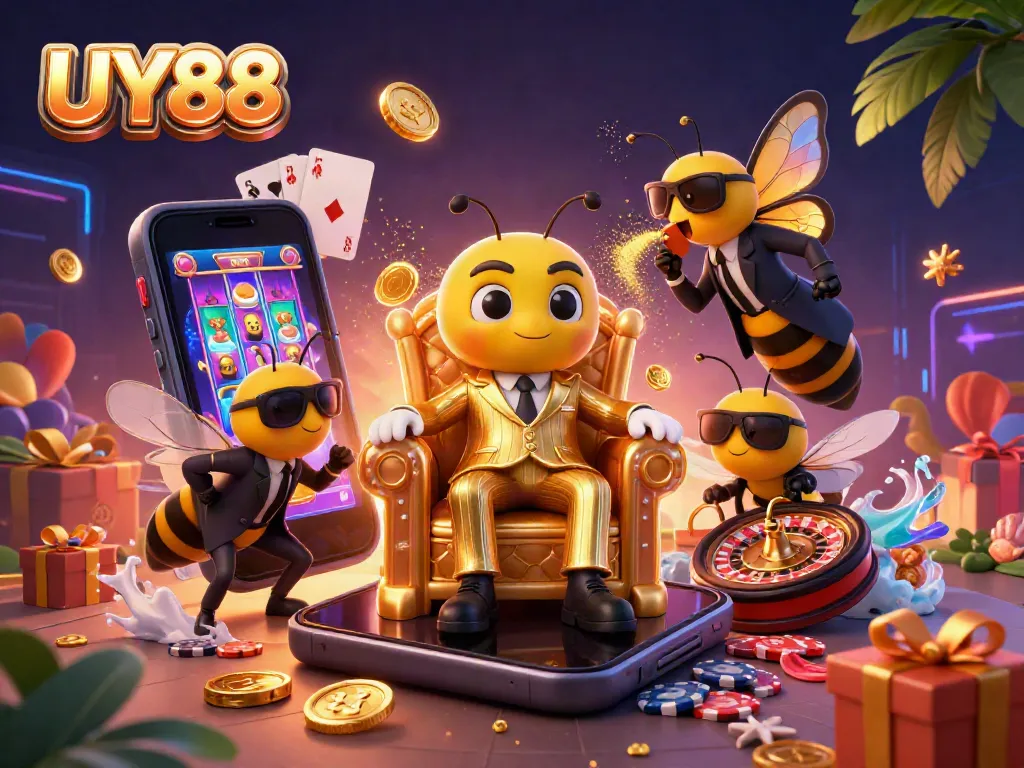 Spin the reels and win big with UY88's vibrant gaming scene featuring thrilling casino elements.