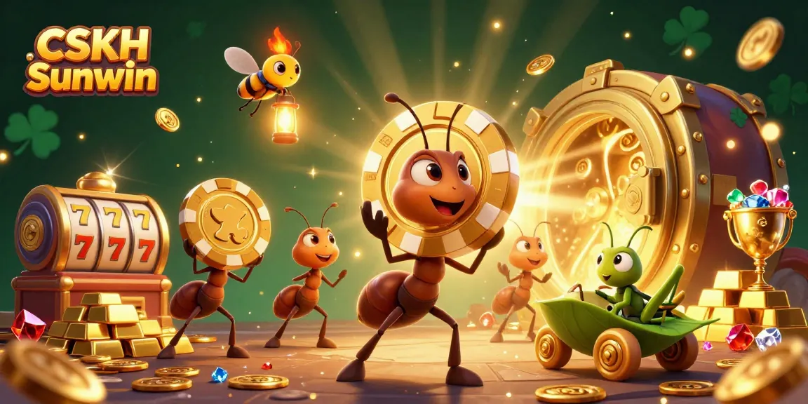 Engage with CSKH Sunwin as cartoon ants orchestrate a casino heist with a giant poker chip.