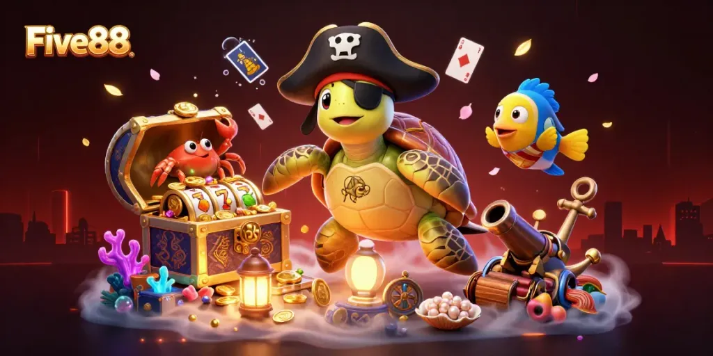 Five88 offers thrilling slots action with a colorful underwater theme featuring engaging characters.