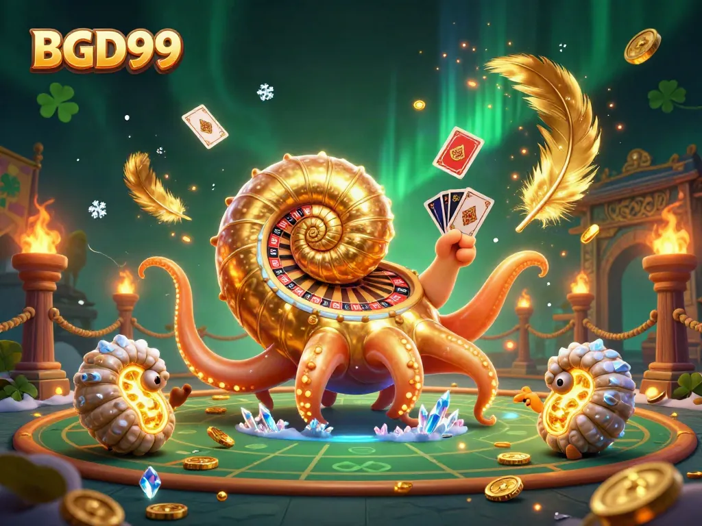Engage with exciting games at BGD99, featuring unique 3D characters and vibrant casino elements in a dynamic scene.