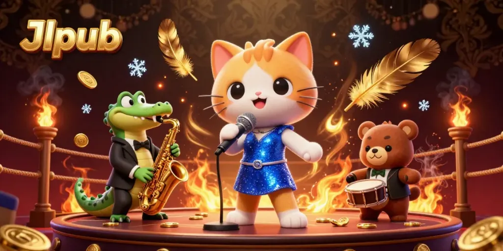 Experience vibrant gameplay at Jlpub with lively characters in a dynamic casino setting.